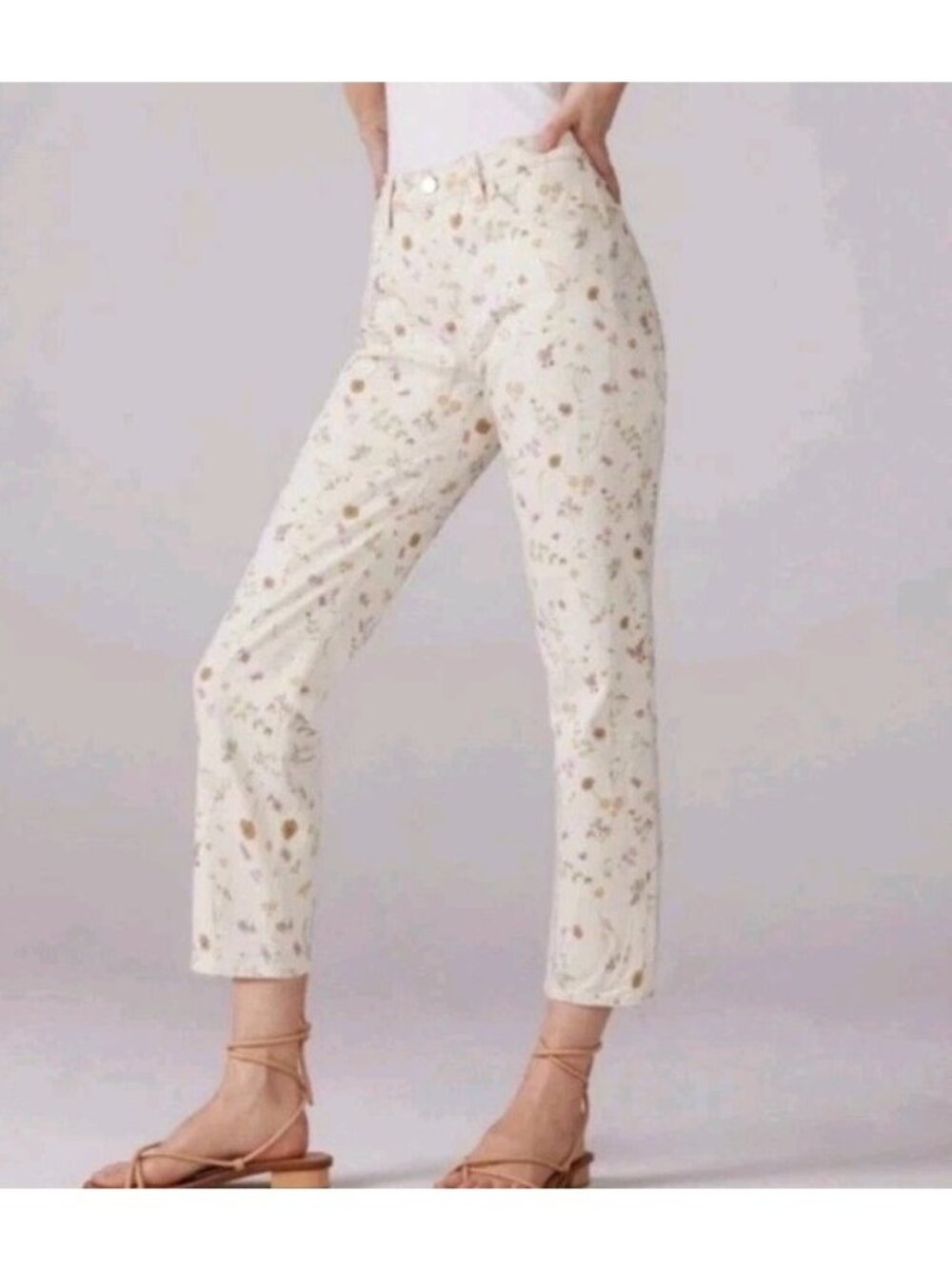 Joe's Jeans The Scout Boyfriend Floral Print Sz 28 Altered Elastic Waist